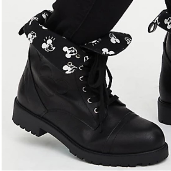 TORRID MICKEY BLACK FAUX LEATHER COMBAT BOOT (WW) - Picture 2 of 3